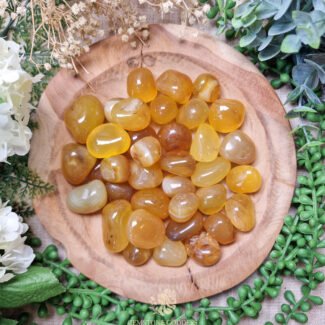 Gele Agaat (Geverfd) Trommelsteen